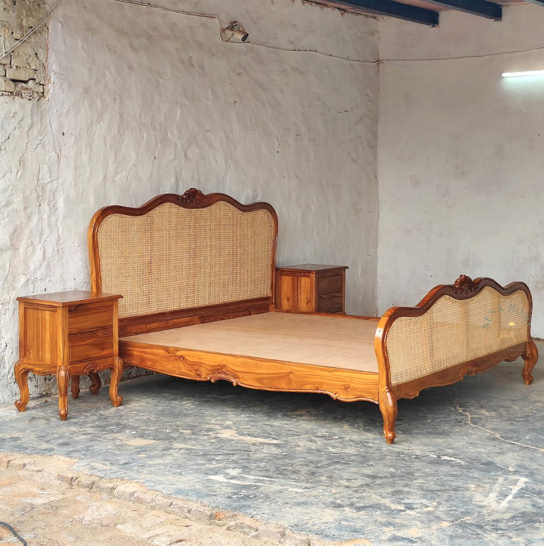 Maher Antique Cane Bed Set