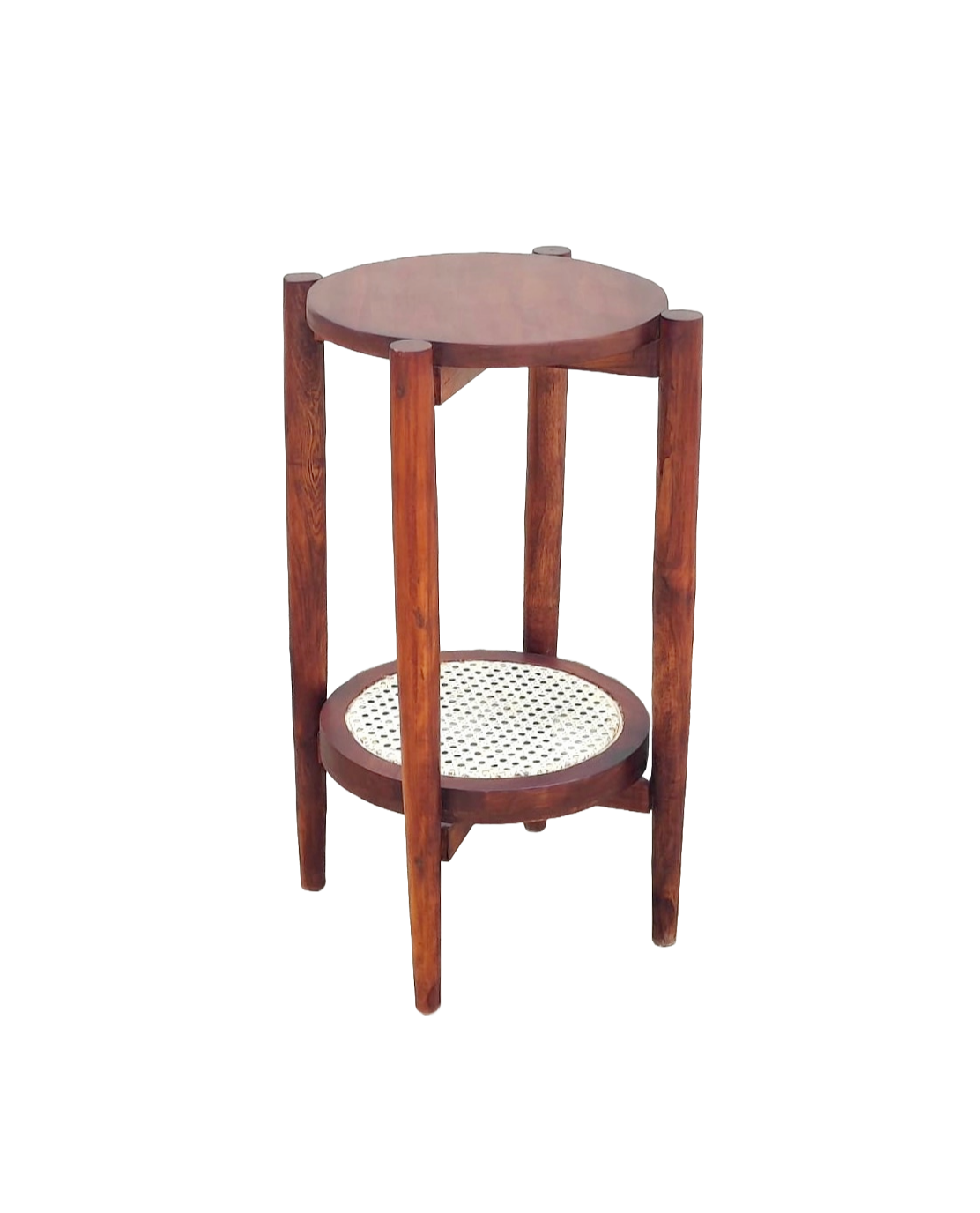 Raha Round Cane End Table