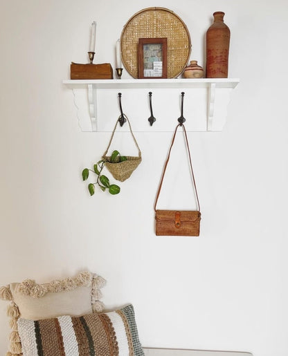 Entryway Metal Hook Shelf