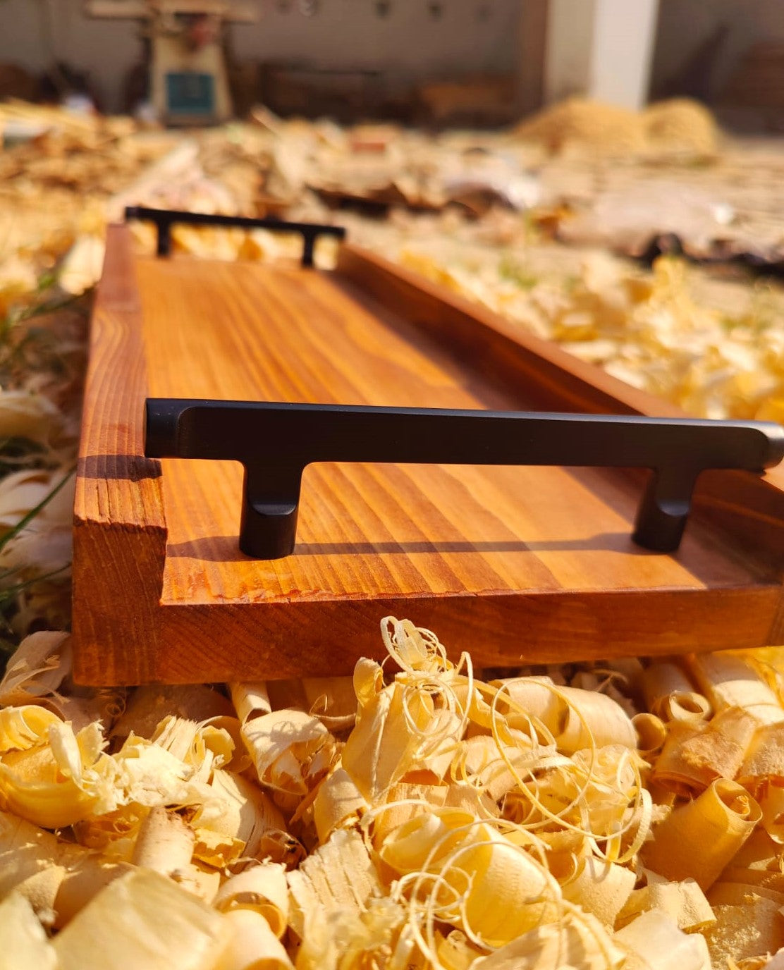 Wooden Rail Tray