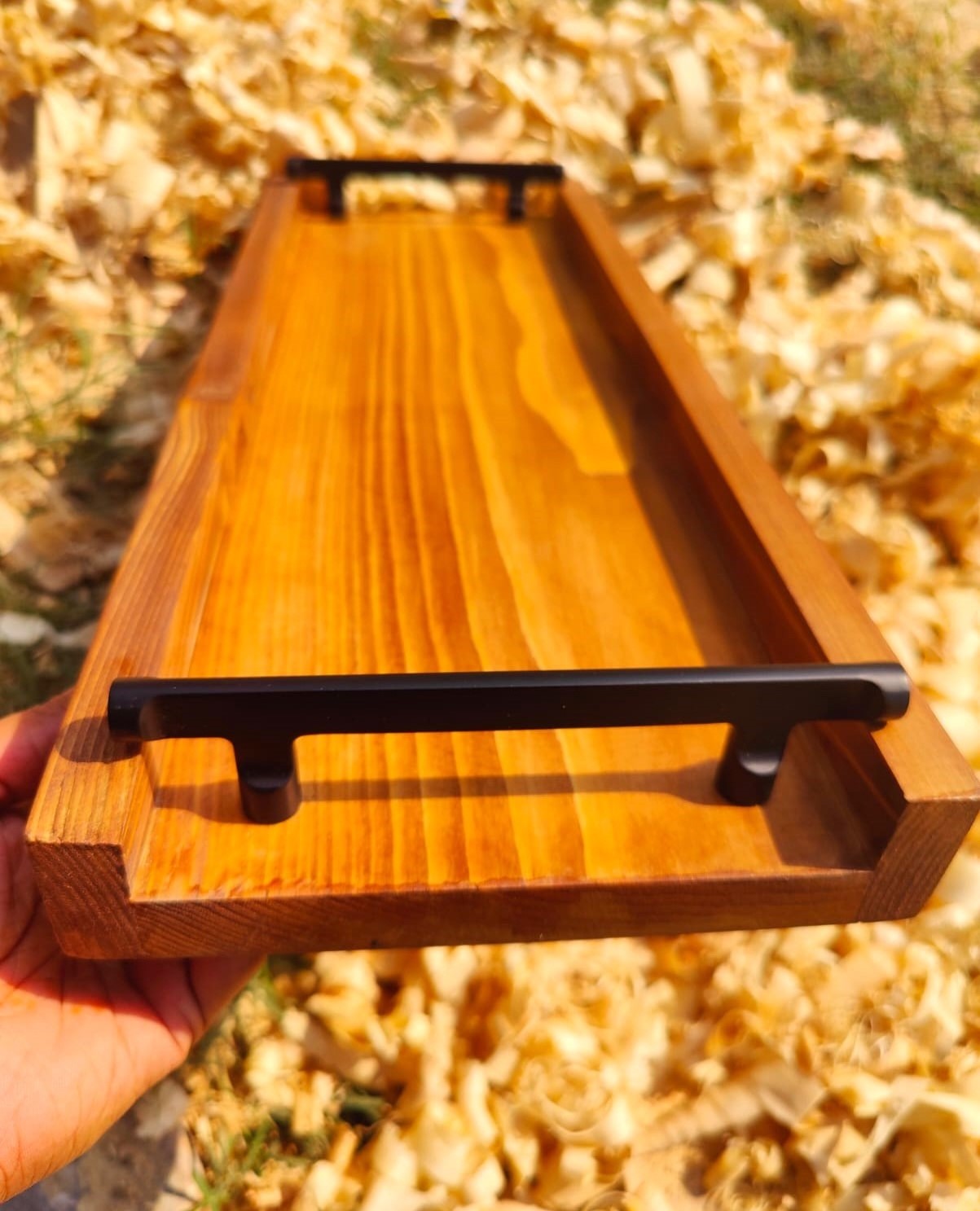 Wooden Rail Tray