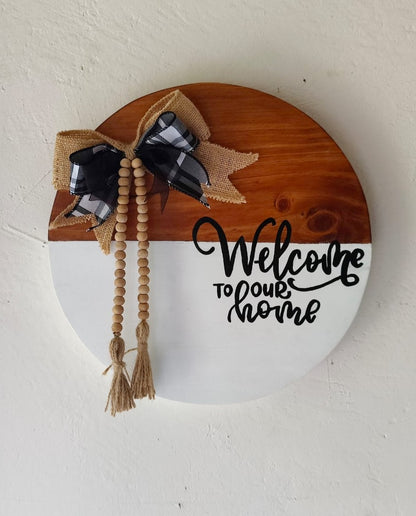 Welcome To Our Home Wreath Sign