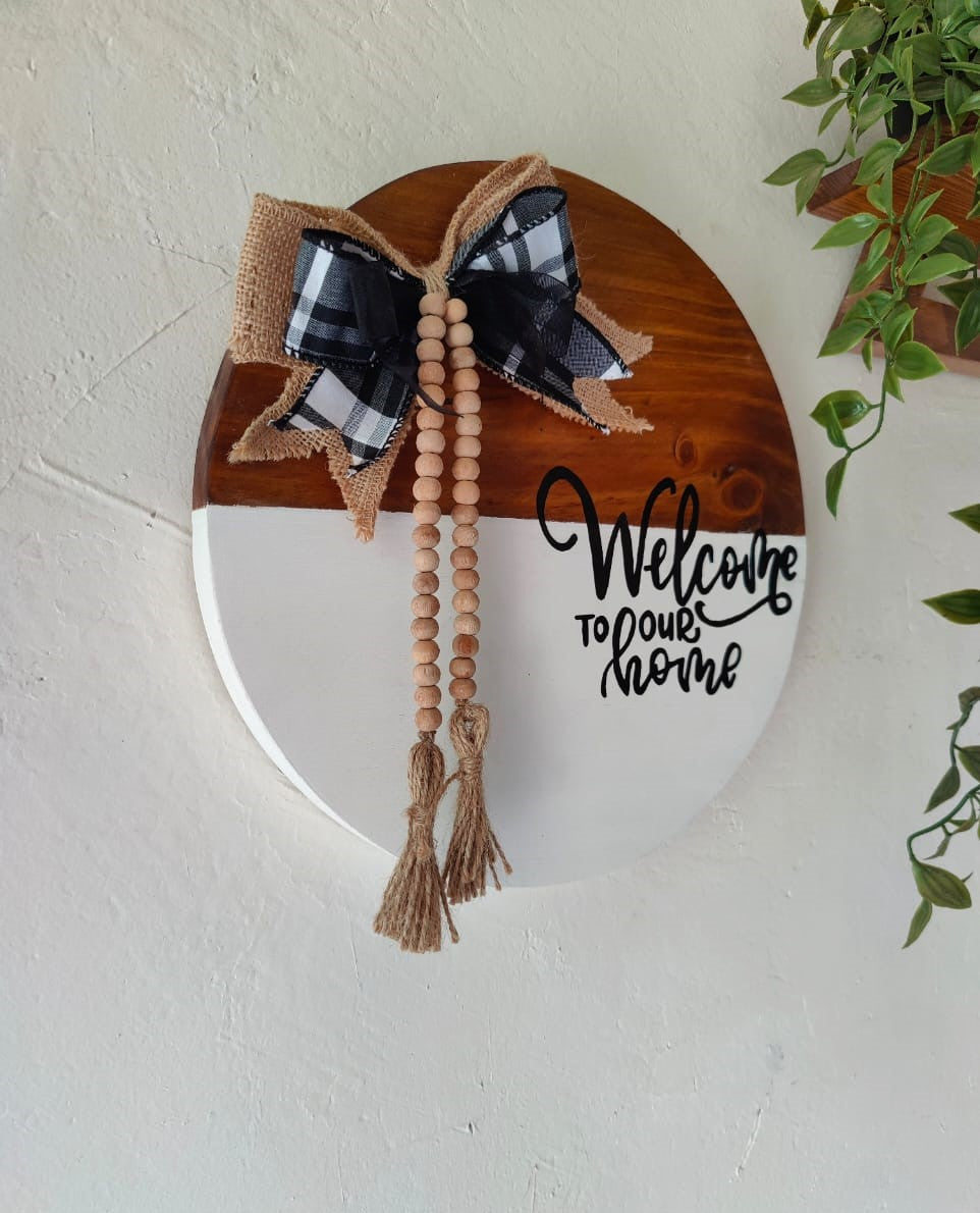 Welcome To Our Home Wreath Sign