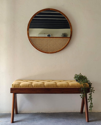 Tufted Wooden Bench