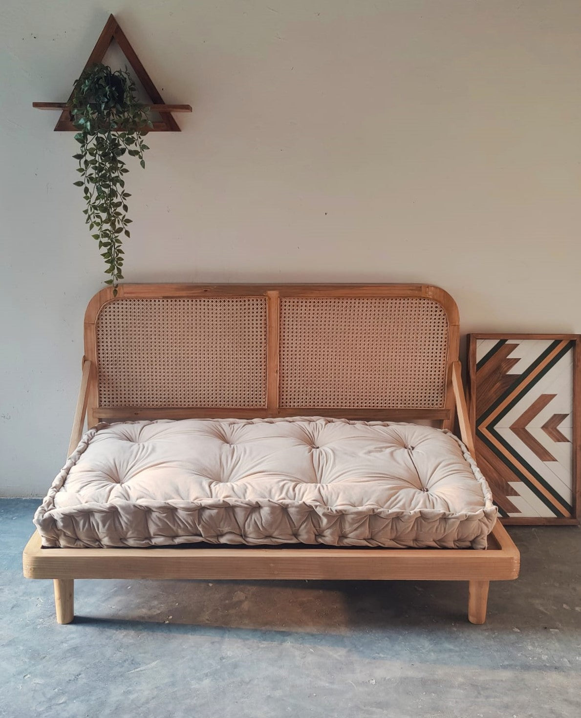 Rattan Two Seater Floor Sofa