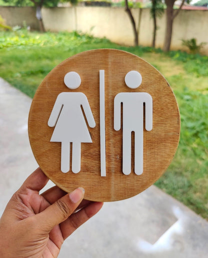 Unisex Toilet Door Sign