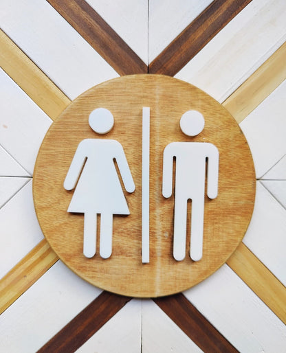 Unisex Toilet Door Sign