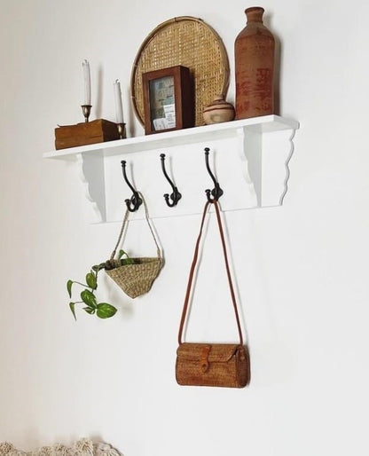 Entryway Metal Hook Shelf