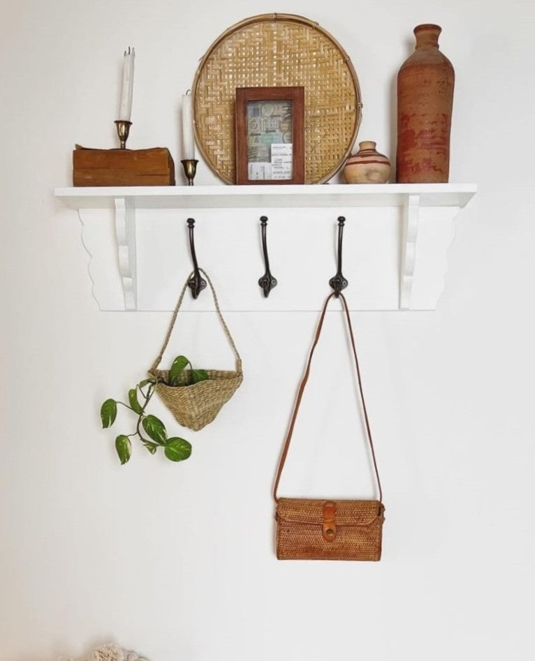 Entryway Metal Hook Shelf